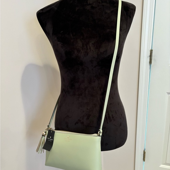 NWT KATE SPADE NEW YORK Smooth Leather Ivy Street Crossbody In Sage Bundl - Picture 8 of 8